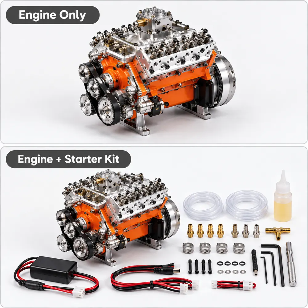 Kit de Motor V8 de Mesa 1/6, 4 Tempos, 44cc, Refrigerado a Água, OHV, Gasolina, Modelo Small-Block — foto 23