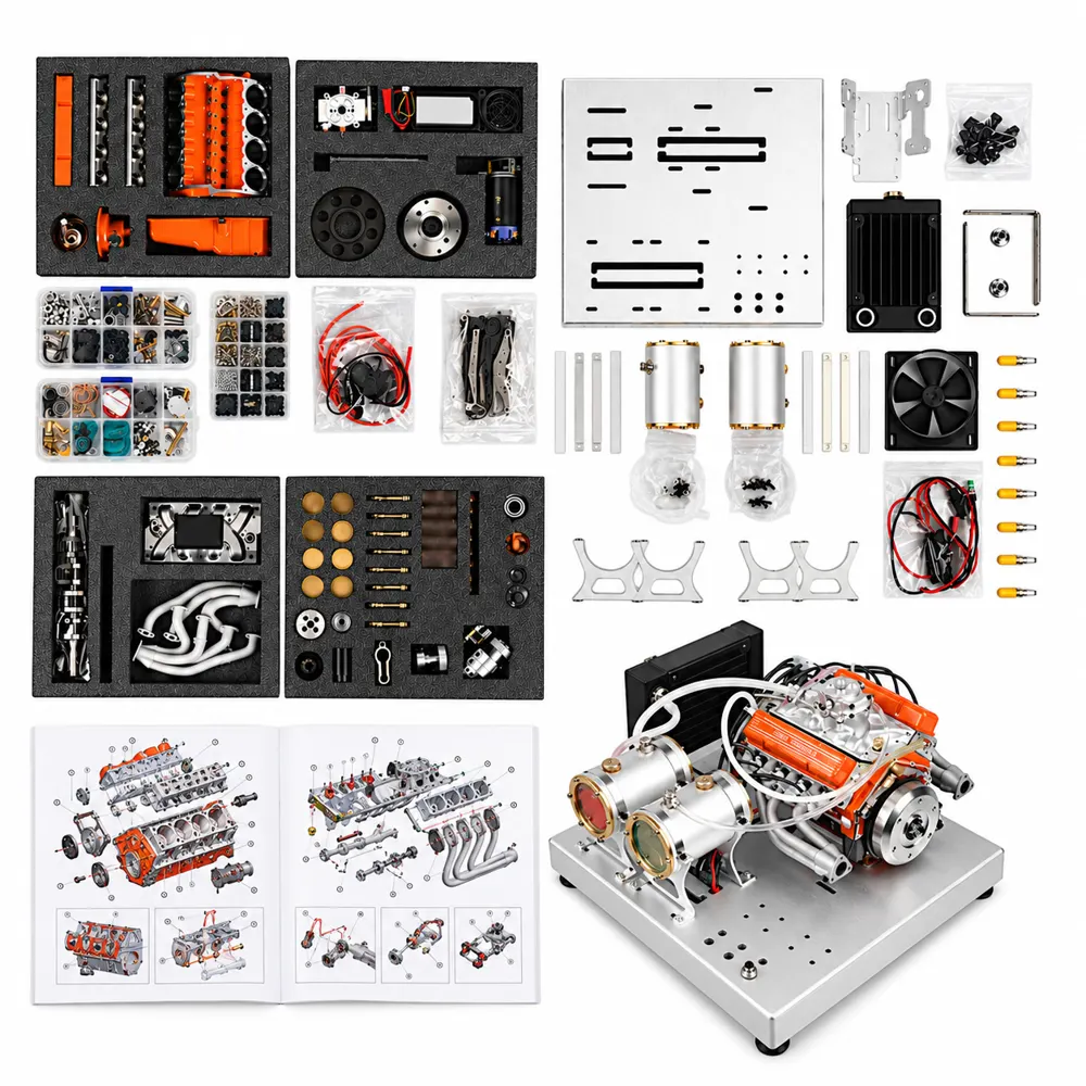 Kit de Motor V8 de Mesa 1/6, 4 Tempos, 44cc, Refrigerado a Água, OHV, Gasolina, Modelo Small-Block — foto 13