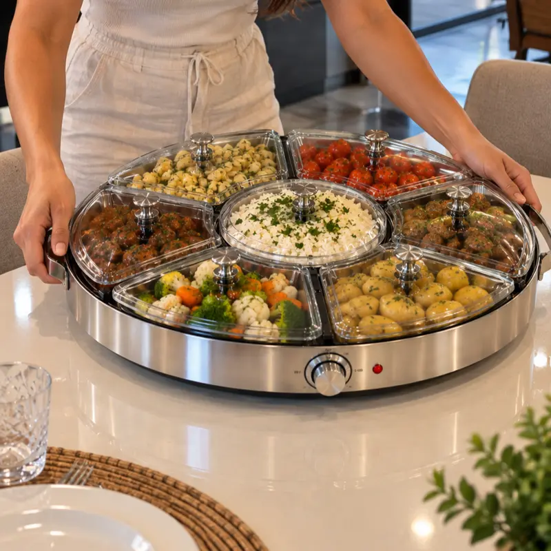 Detalhes dos compartimentos e tampas do FoodPro