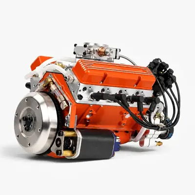 Kit de Motor V8 de Mesa 1/6, 4 Tempos, 44cc, Refrigerado a Água, OHV, Gasolina, Modelo Small-Block
